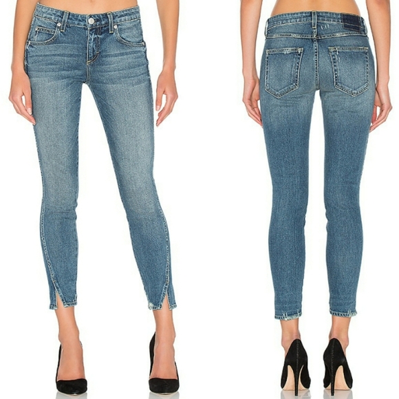 AMO Twist Skinny Jeans Girl Crush Split Ankle Hem Sz 25 - Picture 6 of 6